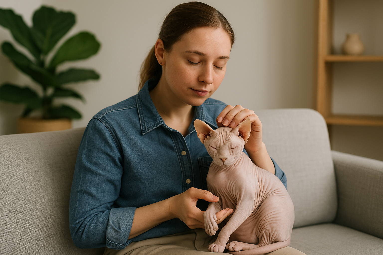 Blind Hairless Cat