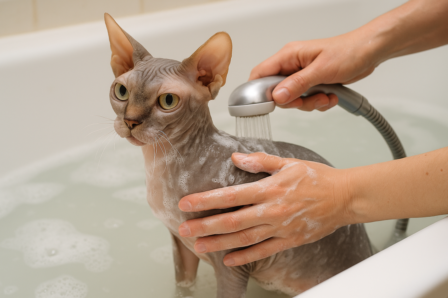 How to Bathe a Sphynx Cat