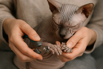 Sphynx Cat Nail Cleaning