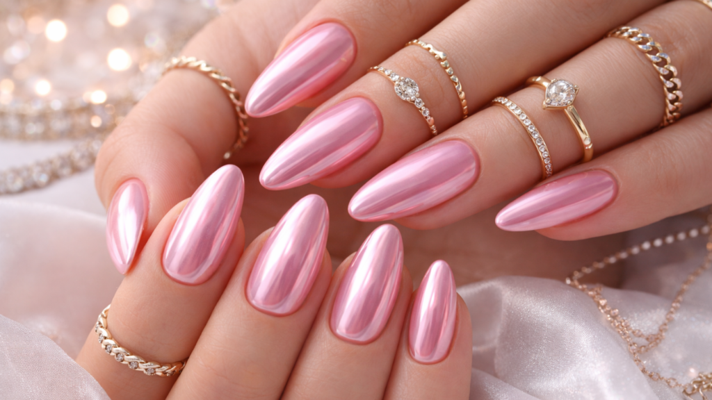 Pink Chrome Nails